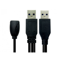 Kabel USB Złącze A USB A Złącze B USB A dł. 10m Przewód przedłużający USB USB 3.0 kolor: Czarny