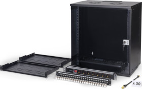 19 inch network kit, 12U, (H x W x D) 595 x 540 x 400 mm, black, DN-49207-SET