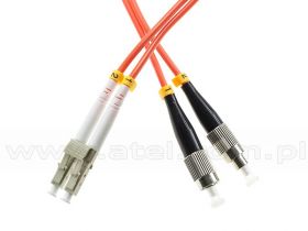 Patchcord światłowodowy LC/UPC-FC/UPC, MM, 50/125, dupleks, włókno OM2, 3 m
