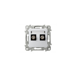 Gniazdo antenowe typu F podwójne GPA-2ZF/m/00 białe SZAFIR Ospel