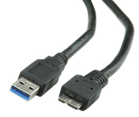 Kabel USB Złącze A USB A Złącze B Micro USB typu B dł. 150mm Przewód USB USB 3.0 kolor: Czarny
