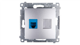 Simon 54 Gniazdo Telefoniczne Pojedyncze Rj12 Srebrny Mat Dt1.01/43