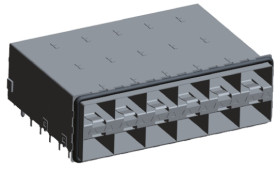 Wtykowe złącze we/wy, seria: SFP+, typ: Złącze, Cage i radiator, l. portów: 2 x 6, 20-pinowe Męski