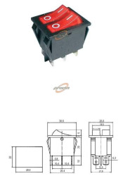 PRZEŁĄCZNIK KOŁYSKOWY 2x2POZYCJE 3PINY 250V 15A MK621/2
