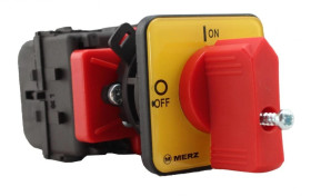 Łącznik krzywkowy 0-1 3P 16A IP65 centralny żółto/czerwony bez blokady ML016.3-FI/RG1