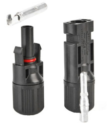 Złącze solarne typu MC4 Komplet (wtyk + gniazdo) Konektor na przewód 4-6mm2 IP67 1000V VCX