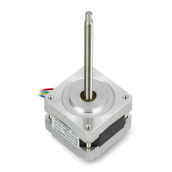 Silnik krokowy 39BYGL215A z gwintowanym wałem 12V/0,4A/0,20Nm - SparkFun ROB-10848