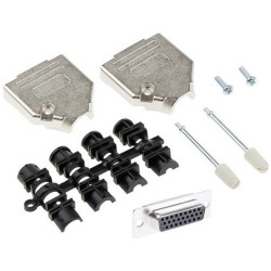 MH Connectors Mhdtzk15Hd26Fs-K D-Sub Receptacle Set 180&#xB0; 15 Pins Solder Bucket