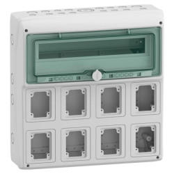 Rozdzielnica 1x18 natynkowa Mureva IP65 do gniazd gMRV-1-18+1-NT-T/8 8 otworów 90x100mm 13182