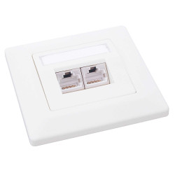 Gniazdo podtynkowe kat.5E STP, 2x RJ45 (SX9-2-5E-STP-WH)