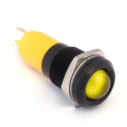 Lampka kontrolna do montażu panelowego 24V c.c., Żółta 14mm LED Chrom Końcówka lutownicza CML Innovative Technologies