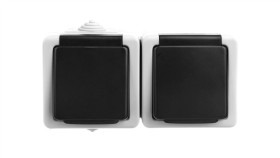 Tekno Gniazdo Hermetyczne Podwójne Ochrona Styków Śrubowe 16A 250V Szare Ip54...