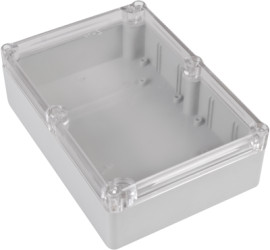 ABS enclosure, (L x W x H) 176.45 x 125.8 x 55.65 mm, transparent/light gray, IP65, 4U63181306437