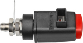 Quick pressure clamp, red, 300 V, 16 A, solder connection/cable lug, nickel-plated, SDK 800 / RT
