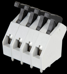 AST0450404 4-pin spring loaded terminal, 5-mm pin spacing, 45°