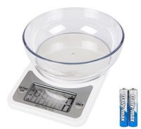 MIER-WKEM5KG Waga kuchenna, elektroniczna do 5kg dokładność 1g - (g/uncje) zasilanie: bateria - miską