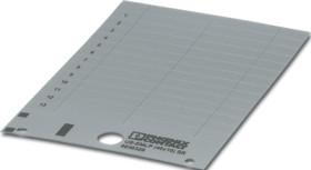 PVC device marker, (L x W) 9.5 x 40 mm, silver, carrier card with 26 pcs, 0830328
