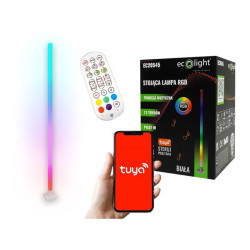 Lampa stojąca RGB, muzyczna Biała, TUYA + pilot, zasilanie USB
