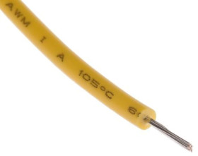 Przewód jednożyłowy linkowy, Przewód instalacyjny, 0,2 mm², 11/0,16 mm, 24 AWG, PVC, 600 V, Żółty, dł. 100m, RS PRO