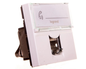 MOSAIC Gniazdo komputerowe pojedyncze RJ45 kat.6a STP 2-moduły białe 076576