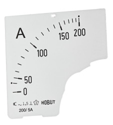 Podziałka miernika panelowego, 0/200A For 200/5A CT