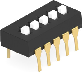 DIP switche, Off-On, 5 pole, straight, 1 A/5 VDC, 1825057-4
