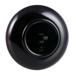 Włącznik dzwonkowy z ramką, montaż podtynkowy, kolor czarny Retro Vintage Loft