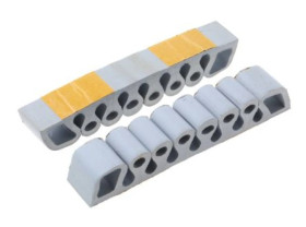 Uchwyt kablowy, l. otworów: 7, 25 x 150mm, Szary, Guma, Maks. +100C