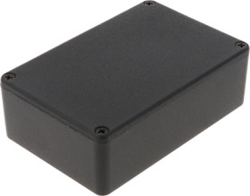 Aluminum die cast enclosure, (L x W x H) 116 x 77 x 38 mm, black (RAL 9005), IP54, 1590B3BK
