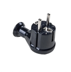 Wtyczka kątowa 16A z/u Uni-Schuko 250V czarna WT-50