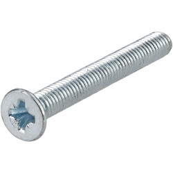 R-TECH 337072 Pozi Countersunk Machine Screws BZP M3 25mm - Pack Of 100