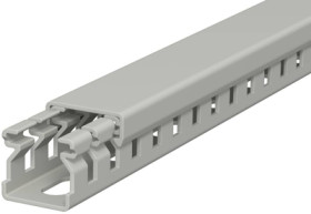 Wiring duct, (L x W x H) 2000 x 15 x 15 mm, PVC, stone gray, 6178001