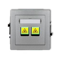 DECO Mechanizm gniazda światłowodowego/optycznego podwójnego srebrny metalik 7DGOP-2