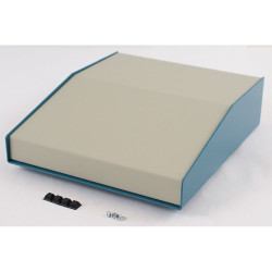 Hammond 1456KL3WHBU Sloped Enclosure 293x254x81mm Aluminium Blue/Beige