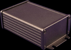 Aluminum enclosure, (L x W x H) 120 x 84 x 44 mm, black (RAL 9005), IP65, 1457K1202BK