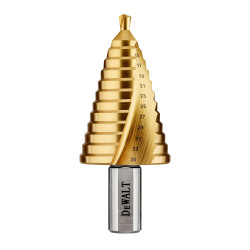 Wiertło stopniowe Wiertło stopniowe od 5mm do 35mm DeWALT głębokość wiercenia 3mm 11-stopniowe Ø 5 → 35mm Tytan