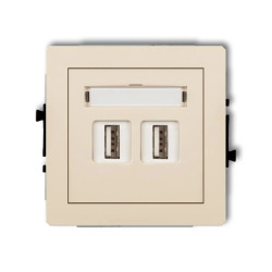 DECO Gniazdo podwójne 2xUSB-AA 3.0 beżowy 1DGUSB-6