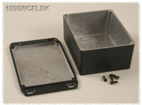 Aluminum die cast enclosure, (L x W x H) 153 x 83 x 50 mm, black (RAL 9005), IP65, 1590WPFBK