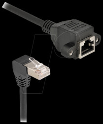 80312 Patch cord extension, Cat.6a, S/FTP, 90° angled, 2 m