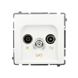 Gniazdo antenowe RTV+SAT przelotowe białe BMZAR-SAT10/P.01/11 Kontakt-Simon Basic