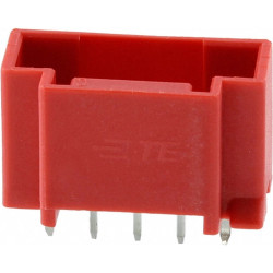 Pin header, 5 pole, pitch 2.5 mm, straight, red, 5-1971798-3