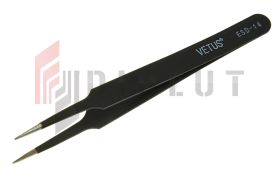 Pinceta ESD-14 VETUS ostra, prosta, zwężona, metalowa, gumowana, pęseta