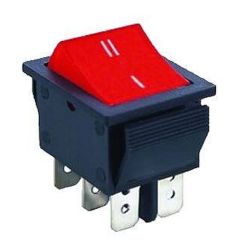 PRZEŁĄCZNIK KLAWISZOWY RS202-1C7R 15A/250V PODWÓJNY ON-ON (I-II) CZERWONY PRZEL202-R