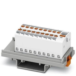 Blok rozdzielczy PTFIX 4/18X1,5-NS35 WH, białe złącze przemysłowe - 18 punktów przyłączeniowych o przekroju 1,5mm2