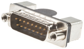 Złącze D-Sub 15-pinowe Męski Kąt Proste Montaż powierzchniowy raster 2.76mm Złoto