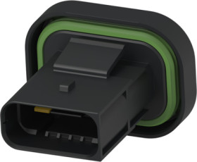 Plug, unequipped, 10 pole, straight, 2 rows, black, 1801610-1