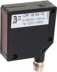 Czujnik optyczny, odbiciowy, 35x35x12mm, światło czerwone spolaryzowane, punktowy, Sn: 5000, 10-30VDC, PNP OR160470