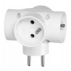 Rozgałęźnik 4-gniazdowy - 4x2P+Z, z uziemieniem, biały, filtr przeciwprzepięciowy 28137