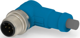 Sensor actuator cable, M12-cable plug, angled to open end, 5 pole, 1 m, PUR, gray, 4 A, T4161220005-002