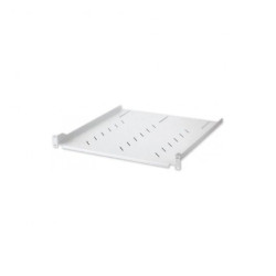 Półka 1U 470mm rack 19, 4 pkt mocowania, perforowana, szara